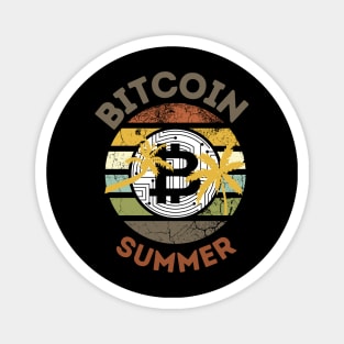 Bitcoin Summer Retro Sunset Magnet